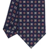 E.Marinella CRAVATTA SARTORIALE CLASSICA IN SETA BLU SCURO Microfantasia fiore Clearance