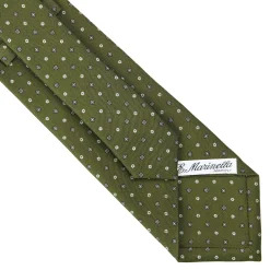 E.Marinella CRAVATTA SARTORIALE CLASSICA IN SETA VERDE OLIVA Microfantasia fiore Outlet