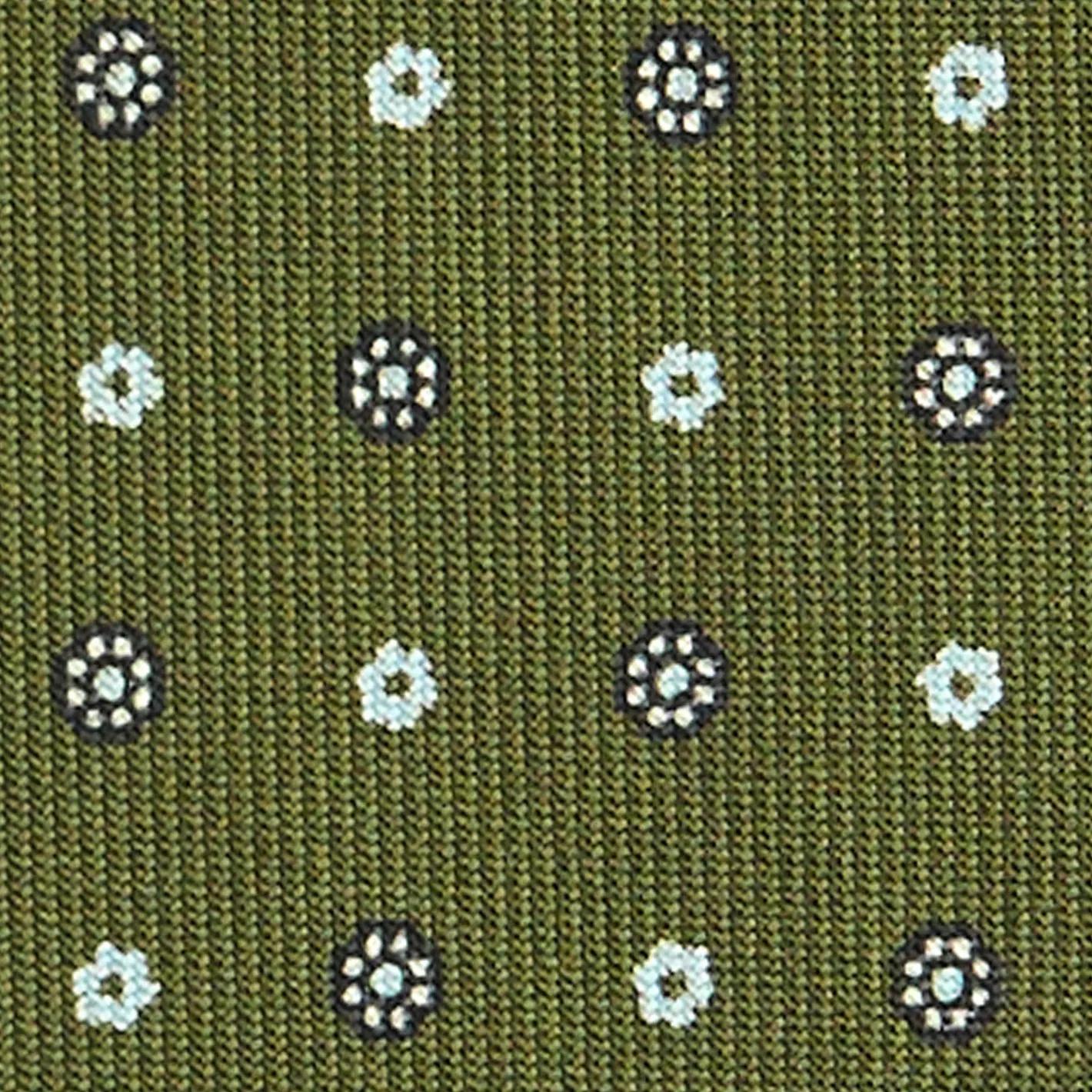 E.Marinella CRAVATTA SARTORIALE CLASSICA IN SETA VERDE OLIVA Microfantasia fiore Outlet