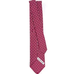 E.Marinella CRAVATTA SARTORIALE CLASSICA IN SETA FUCSIA Microfantasia fiore New