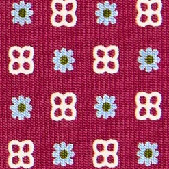 E.Marinella CRAVATTA SARTORIALE CLASSICA IN SETA FUCSIA Microfantasia fiore New