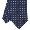 E.Marinella CRAVATTA SARTORIALE CLASSICA IN SETA BLU SCURO Microfantasia fiore Best