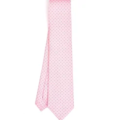 E.Marinella CRAVATTA SARTORIALE CLASSICA IN SETA ROSA Microfantasia fiore Discount