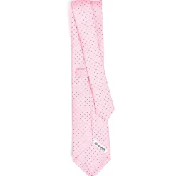E.Marinella CRAVATTA SARTORIALE CLASSICA IN SETA ROSA Microfantasia fiore Discount