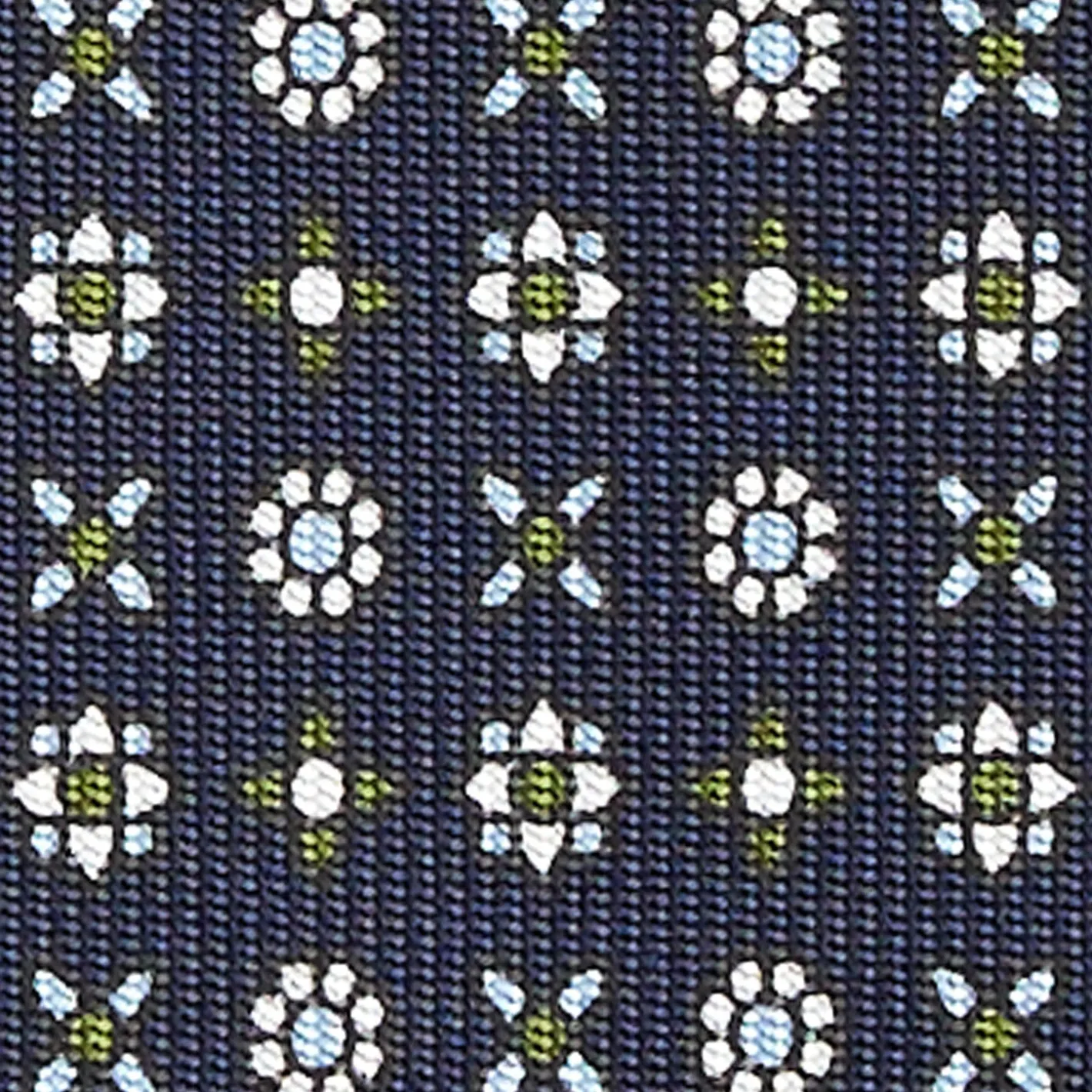 E.Marinella CRAVATTA SARTORIALE CLASSICA IN SETA BLU SCURO Microfantasia fiore Outlet