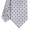 E.Marinella CRAVATTA SARTORIALE CLASSICA IN SETA GRIGIO CHIARO Microfantasia fiore Outlet