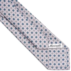 E.Marinella CRAVATTA SARTORIALE CLASSICA IN SETA GRIGIO CHIARO Microfantasia fiore Outlet