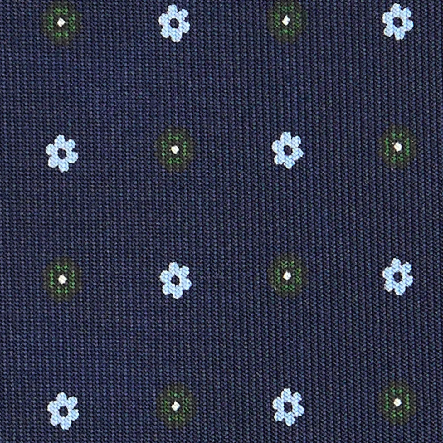 E.Marinella CRAVATTA SARTORIALE CLASSICA IN SETA BLU SCURO Microfantasia fiore
