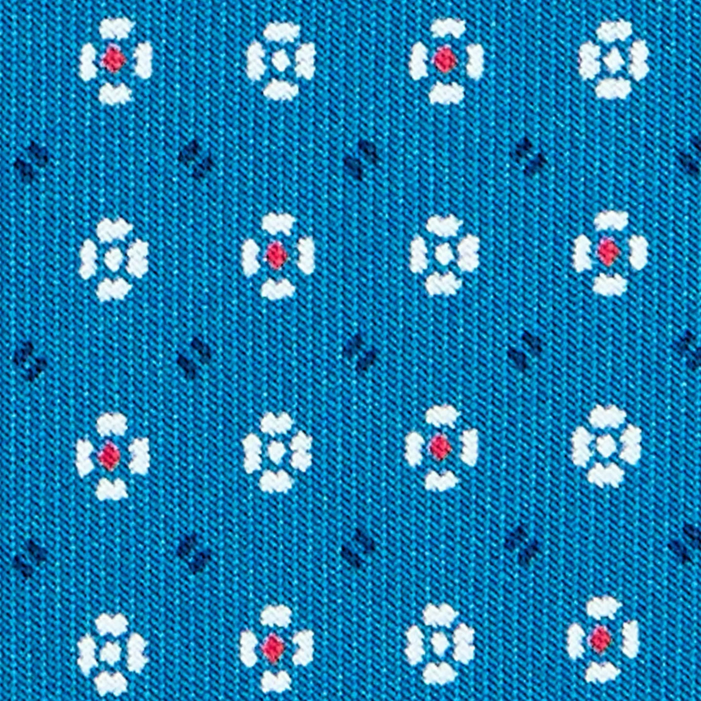E.Marinella CRAVATTA SARTORIALE CLASSICA IN SETA BLU MEDIO Microfantasia fiore Outlet