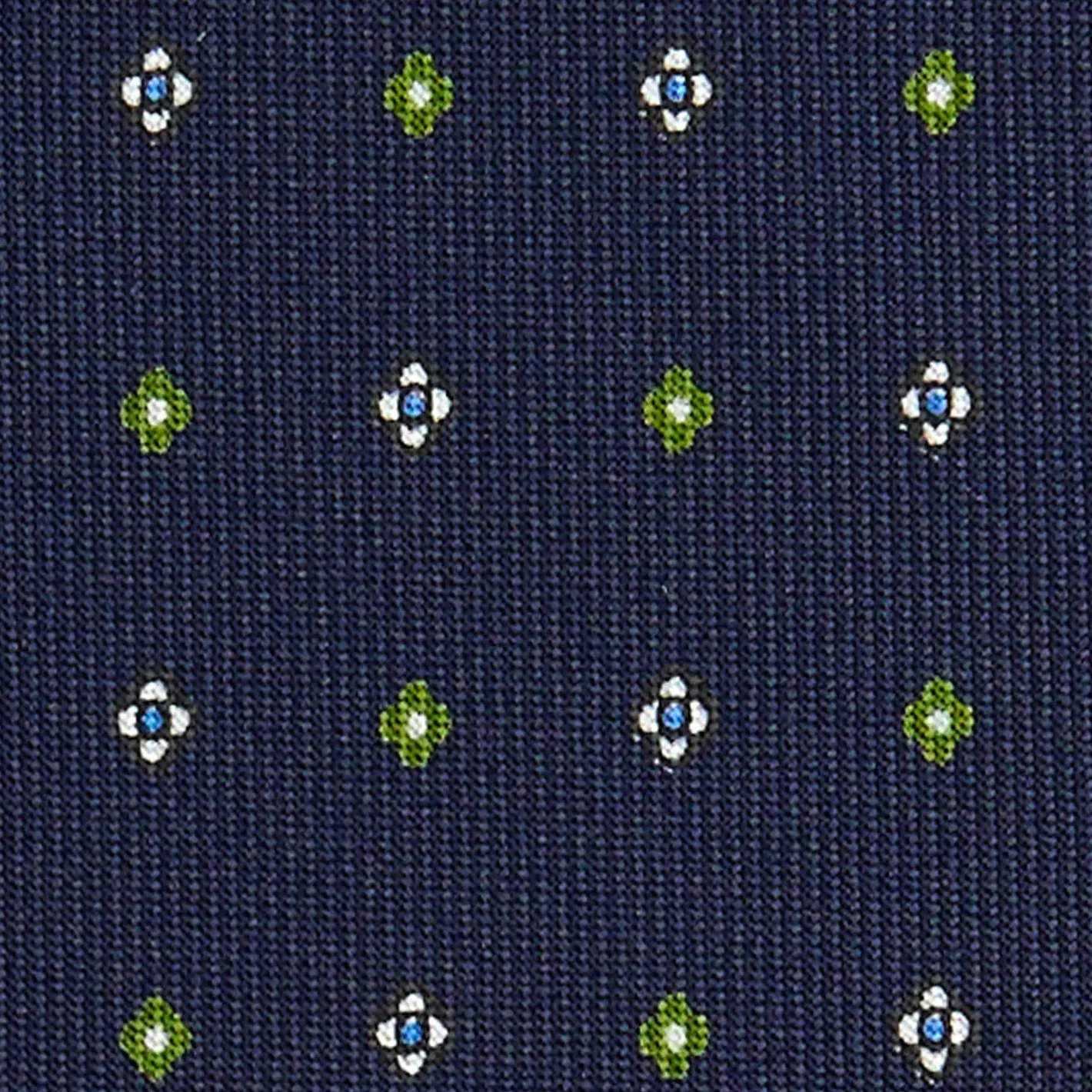 E.Marinella CRAVATTA SARTORIALE CLASSICA IN SETA BLU SCURO Microfantasia fiore Discount