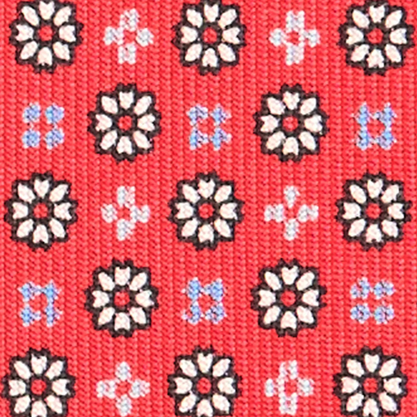 E.Marinella CRAVATTA SARTORIALE CLASSICA IN SETA ROSSA Microfantasia fiore Best