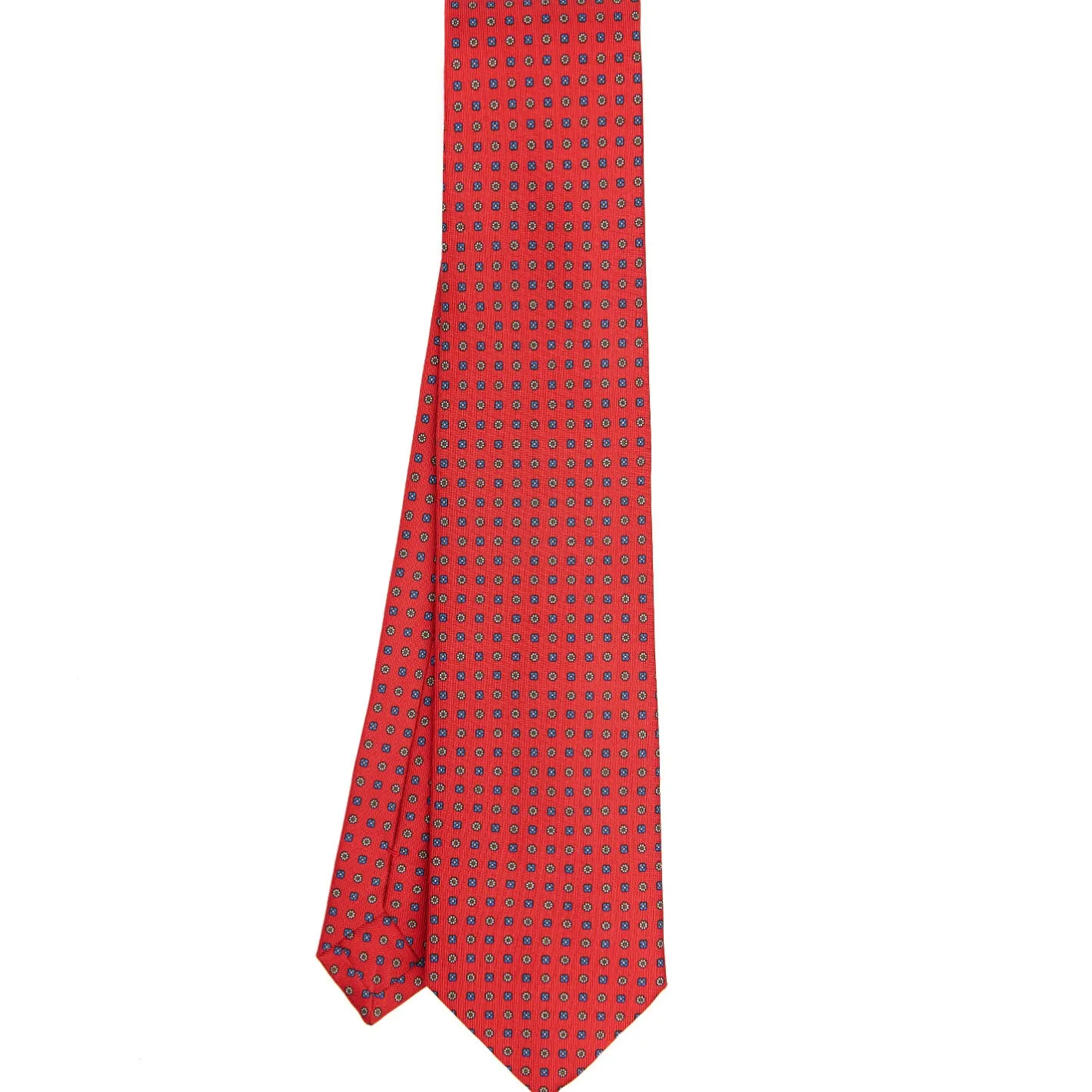 E.Marinella CRAVATTA SARTORIALE CLASSICA IN SETA ROSSA Microfantasia fiore Sale