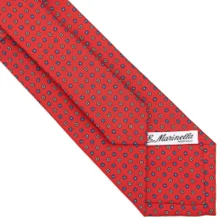 E.Marinella CRAVATTA SARTORIALE CLASSICA IN SETA ROSSA Microfantasia fiore Sale