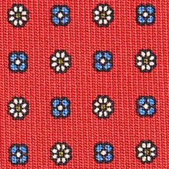 E.Marinella CRAVATTA SARTORIALE CLASSICA IN SETA ROSSA Microfantasia fiore Sale