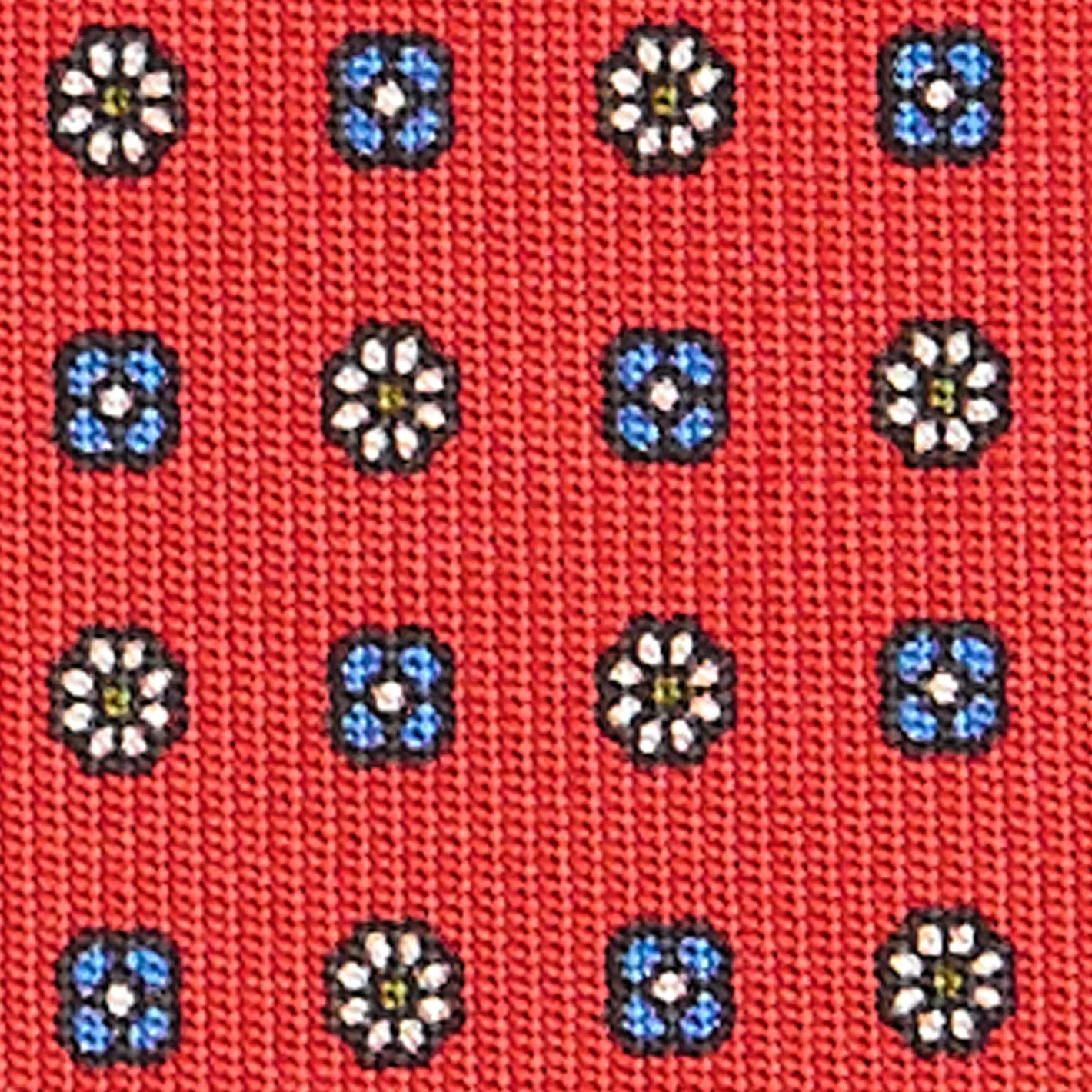E.Marinella CRAVATTA SARTORIALE CLASSICA IN SETA ROSSA Microfantasia fiore Sale