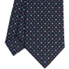 E.Marinella CRAVATTA SARTORIALE CLASSICA IN SETA BLU SCURO Microfantasia fiore Sale