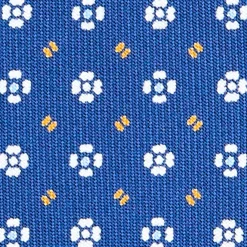 E.Marinella CRAVATTA SARTORIALE CLASSICA IN SETA BLU Microfantasia fiore Clearance