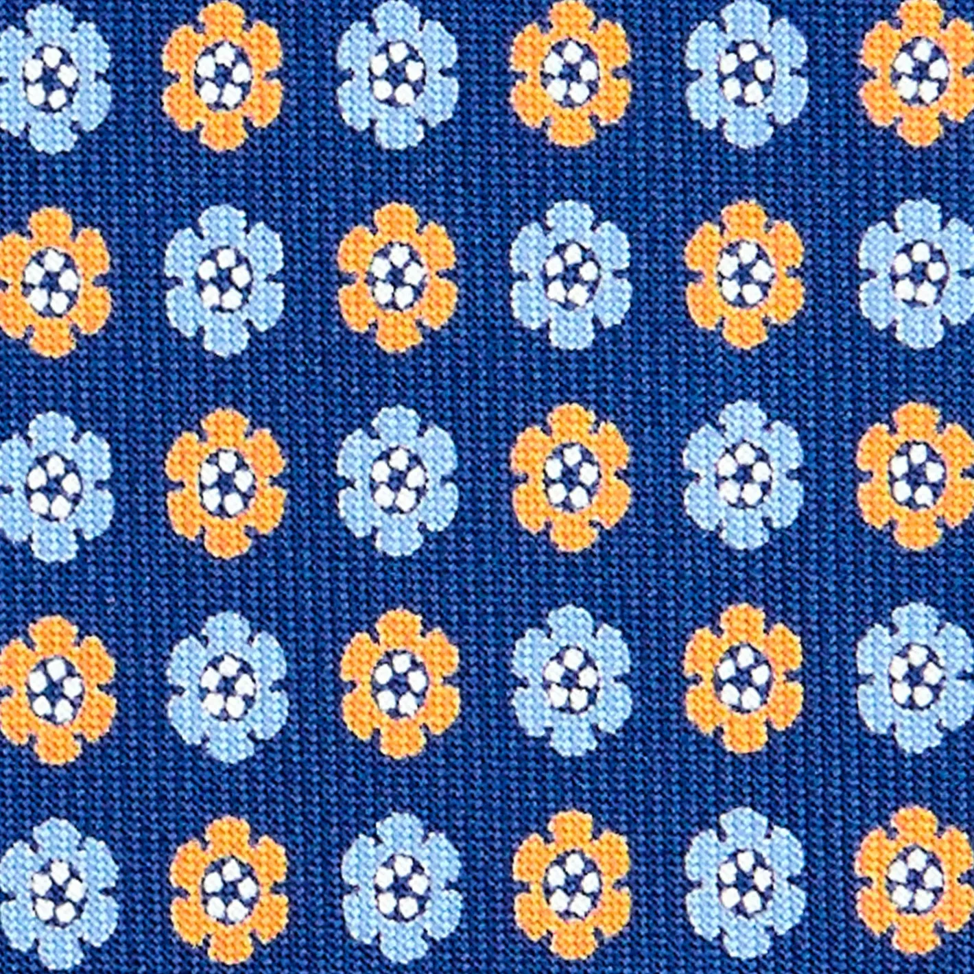 E.Marinella CRAVATTA SARTORIALE CLASSICA IN SETA BLU Microfantasia fiore Outlet