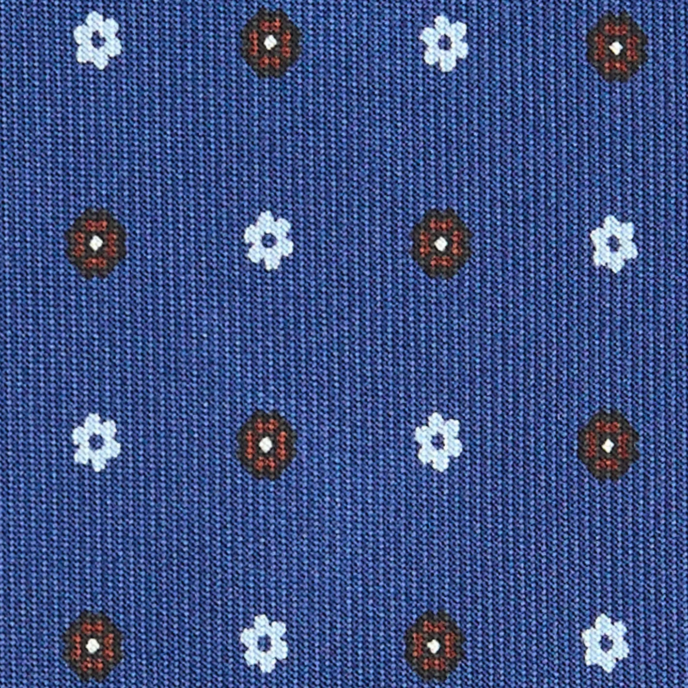 E.Marinella CRAVATTA SARTORIALE CLASSICA IN SETA BLU Microfantasia fiore Clearance