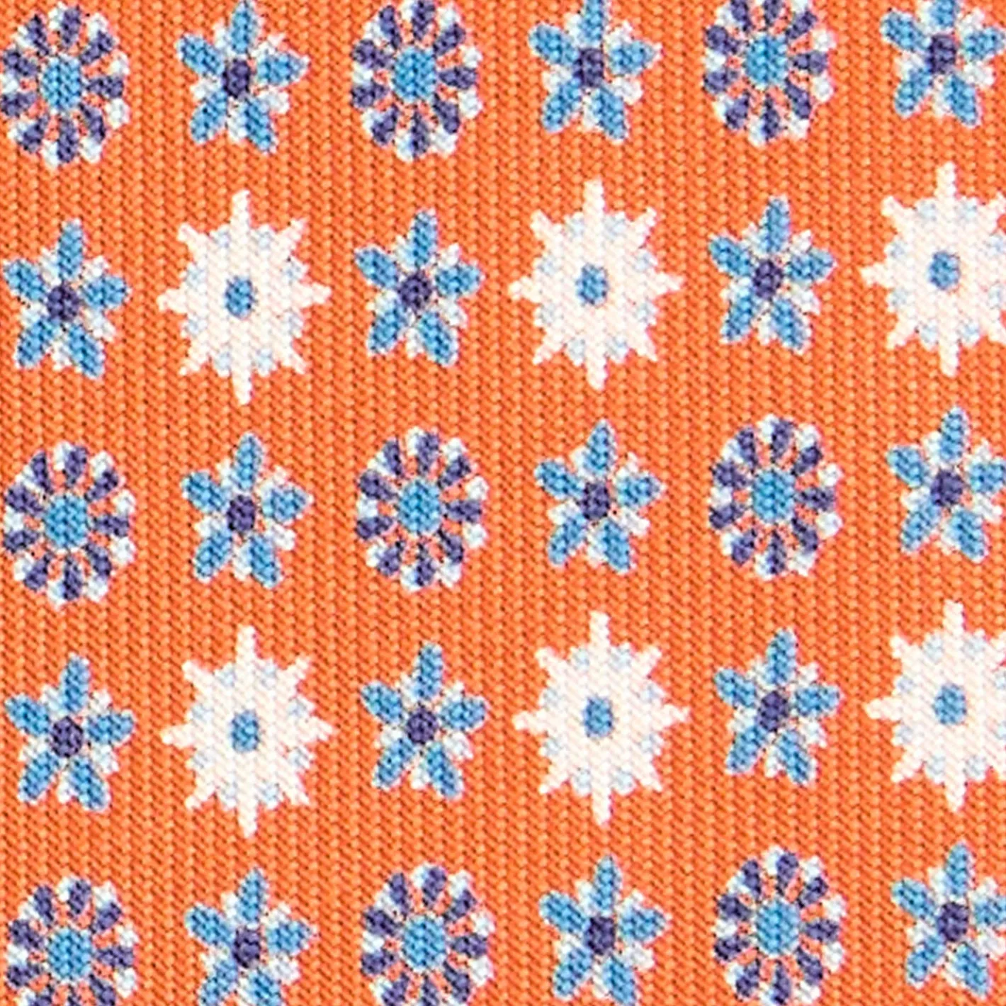 E.Marinella CRAVATTA SARTORIALE CLASSICA IN SETA ARANCIONE Microfantasia fiore