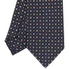 E.Marinella CRAVATTA SARTORIALE CLASSICA IN SETA BLU SCURO Microfantasia fiore Clearance