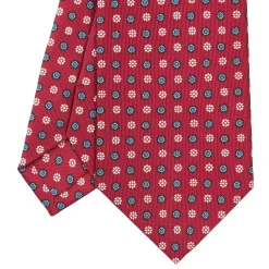 E.Marinella CRAVATTA SARTORIALE CLASSICA IN SETA BORDEAUX Microfantasia fiore Outlet