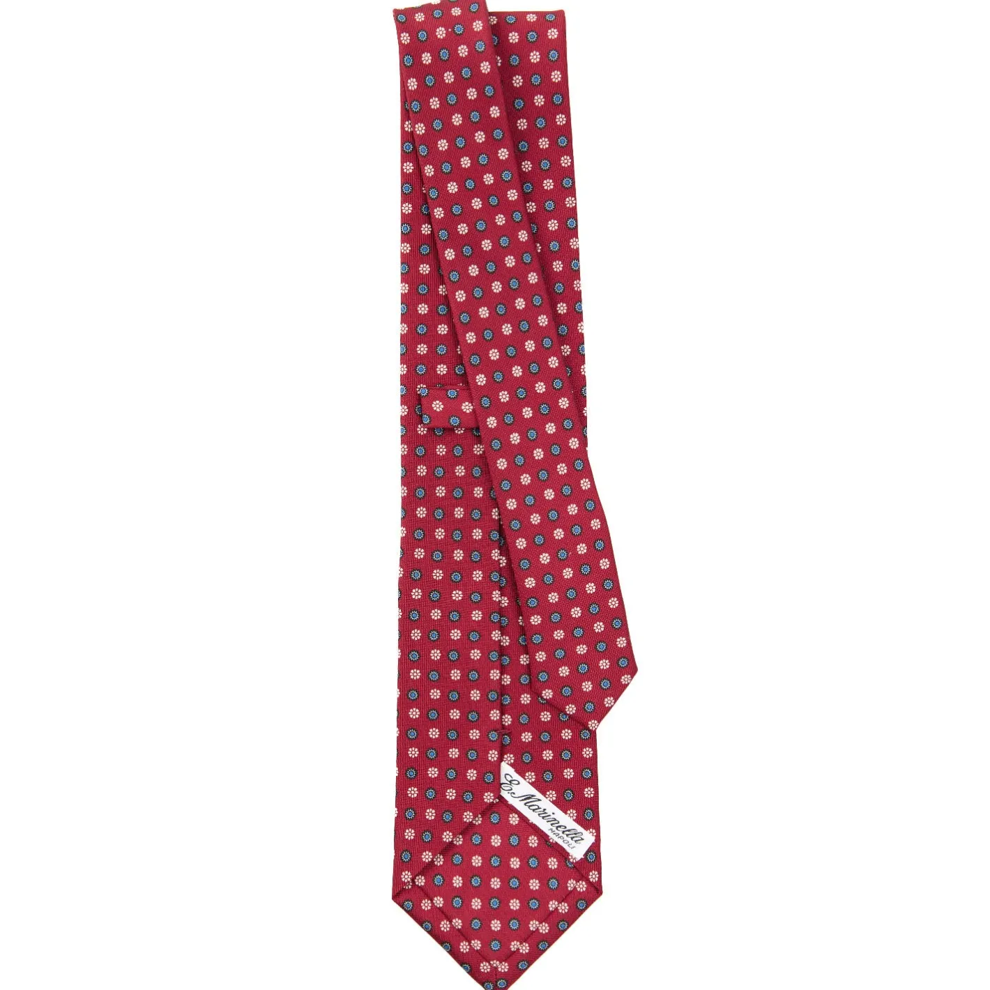 E.Marinella CRAVATTA SARTORIALE CLASSICA IN SETA BORDEAUX Microfantasia fiore Outlet