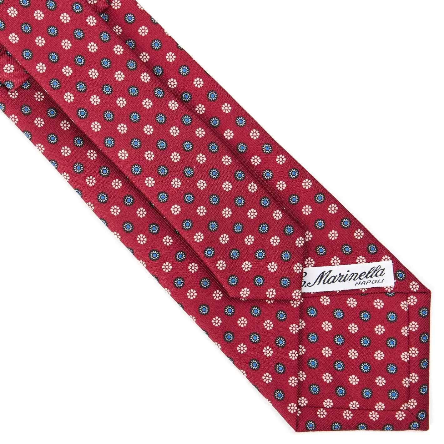 E.Marinella CRAVATTA SARTORIALE CLASSICA IN SETA BORDEAUX Microfantasia fiore Outlet