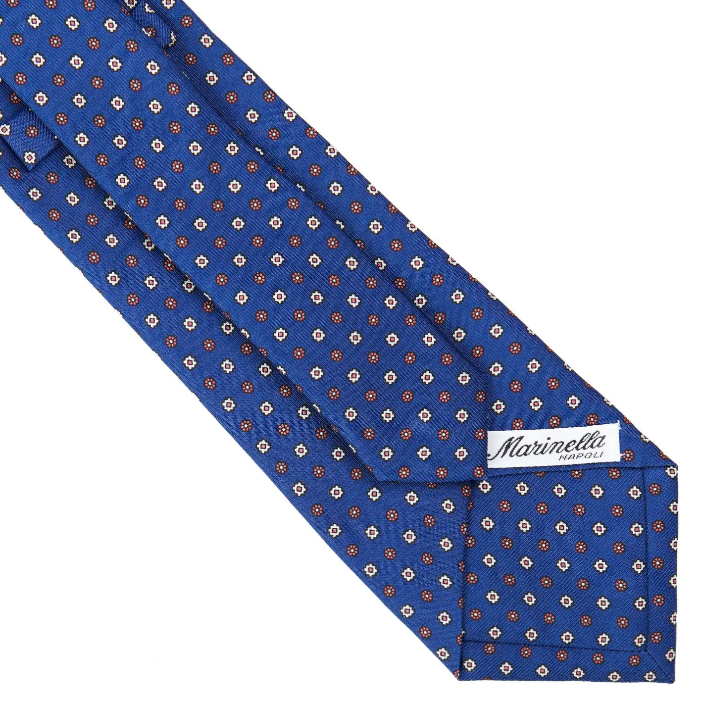 E.Marinella CRAVATTA SARTORIALE CLASSICA IN SETA BLU Microfantasia fiore Discount