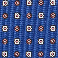 E.Marinella CRAVATTA SARTORIALE CLASSICA IN SETA BLU Microfantasia fiore Discount