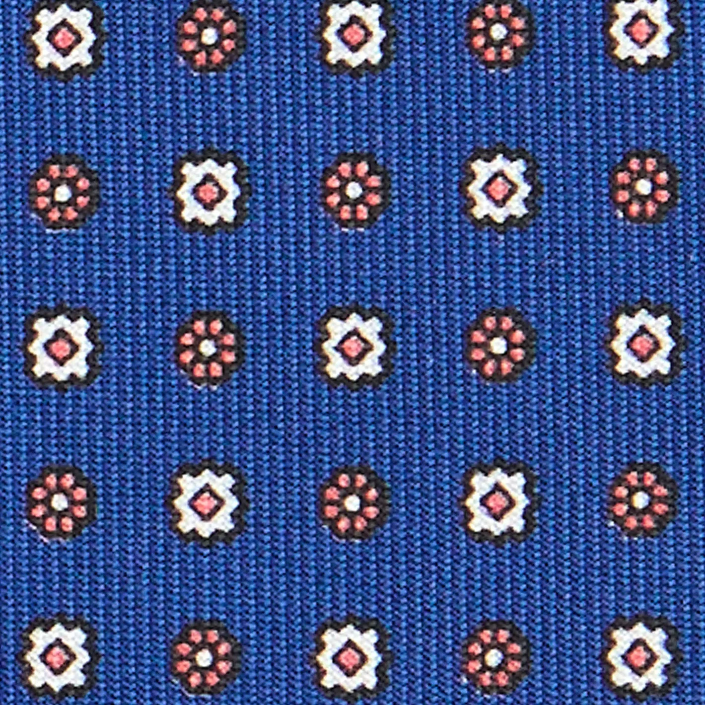 E.Marinella CRAVATTA SARTORIALE CLASSICA IN SETA BLU Microfantasia fiore Discount