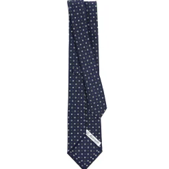 E.Marinella CRAVATTA SARTORIALE CLASSICA IN SETA BLU SCURO Microfantasia fiore Online