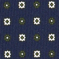E.Marinella CRAVATTA SARTORIALE CLASSICA IN SETA BLU SCURO Microfantasia fiore Online