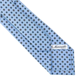 E.Marinella CRAVATTA SARTORIALE CLASSICA IN SETA AZZURRA Microfantasia fiore Online