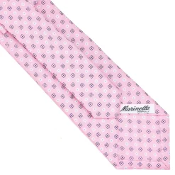 E.Marinella CRAVATTA SARTORIALE CLASSICA IN SETA ROSA Microfantasia fiore