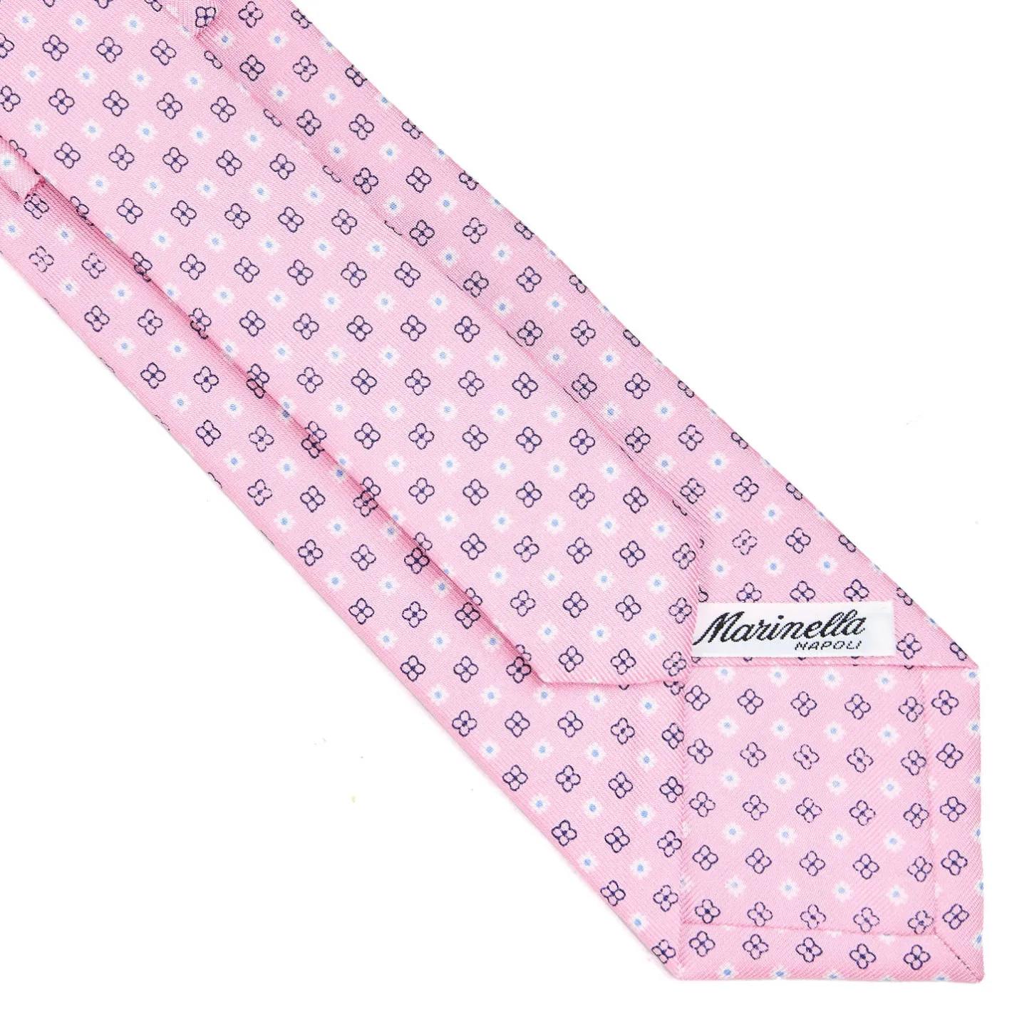 E.Marinella CRAVATTA SARTORIALE CLASSICA IN SETA ROSA Microfantasia fiore