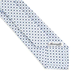 E.Marinella CRAVATTA SARTORIALE CLASSICA IN SETA BIANCA Microfantasia fiore Sale