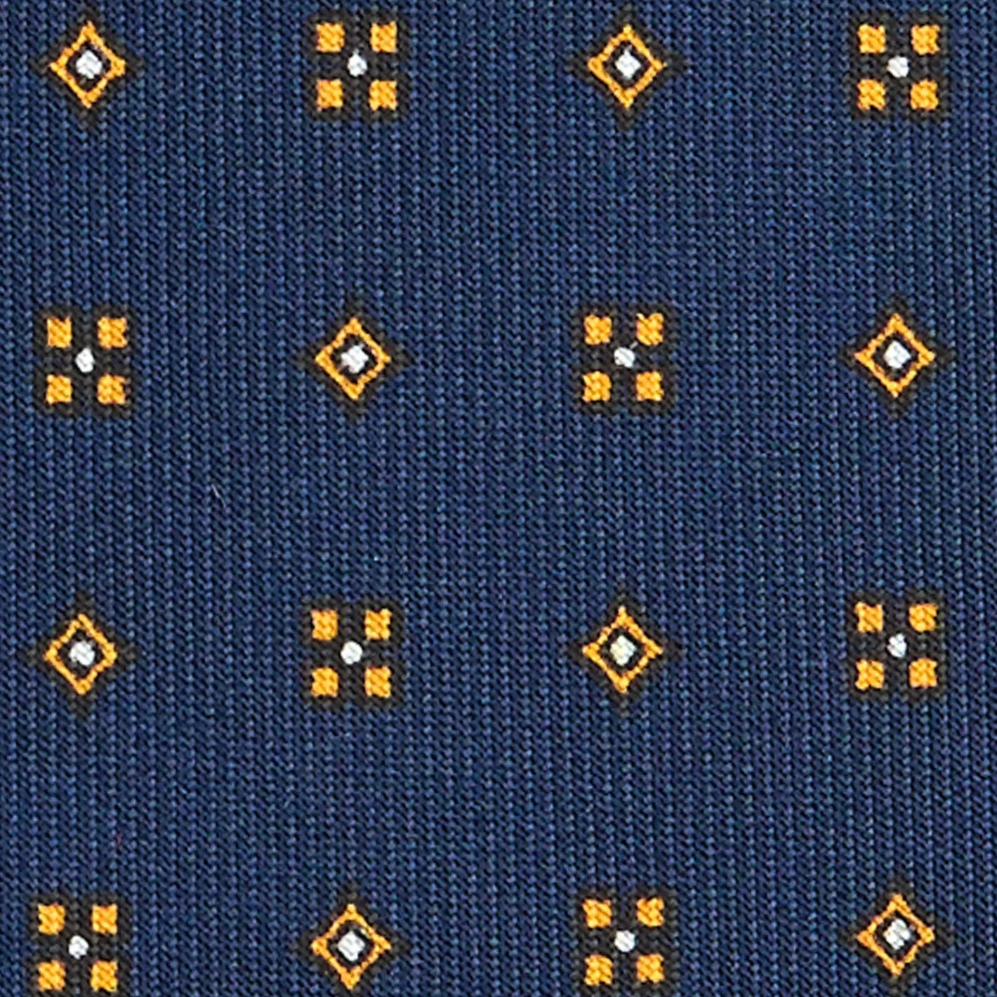 E.Marinella CRAVATTA SARTORIALE CLASSICA IN SETA BLU SCURO Microfantasia fiore Best