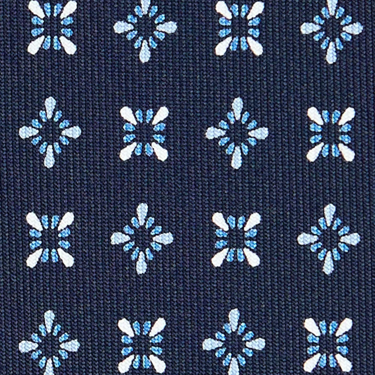 E.Marinella CRAVATTA SARTORIALE CLASSICA IN SETA BLU SCURO Microfantasia fiore Best