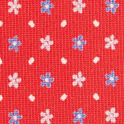 E.Marinella CRAVATTA SARTORIALE CLASSICA IN SETA ROSSA Microfantasia fiore Clearance