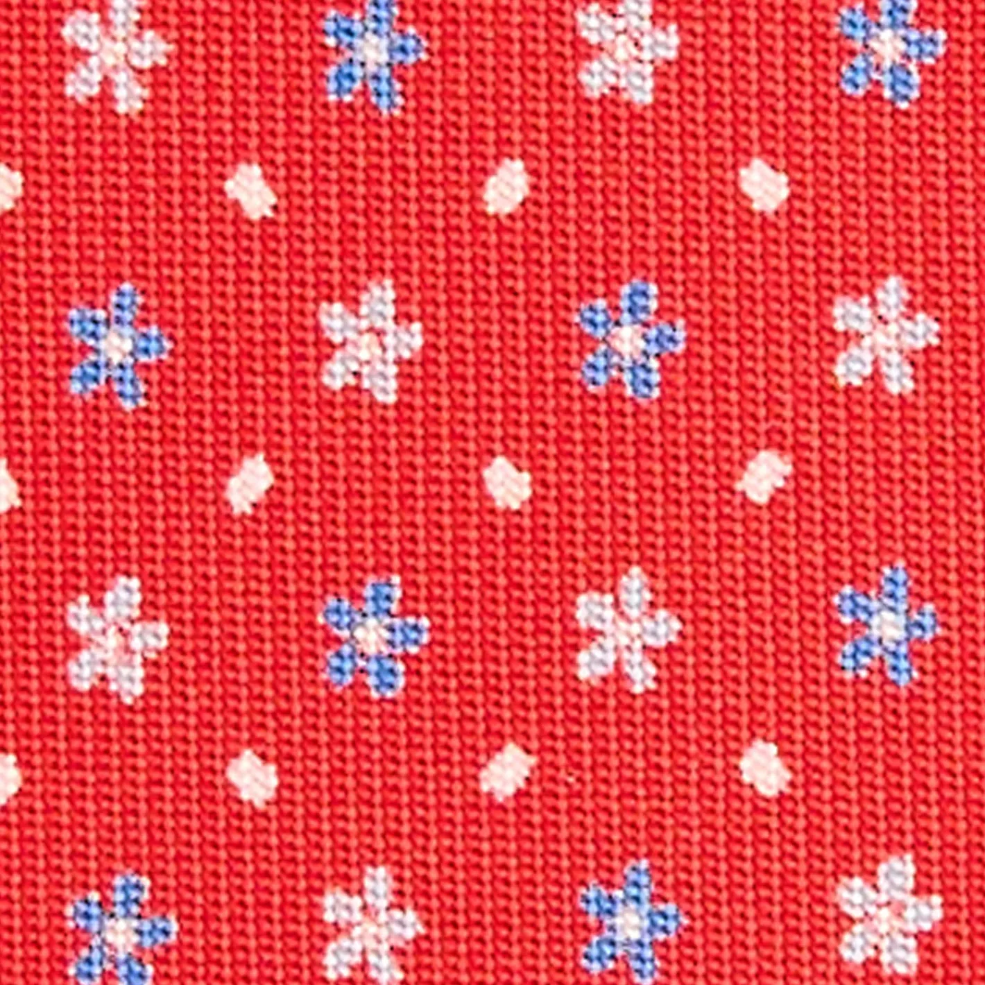 E.Marinella CRAVATTA SARTORIALE CLASSICA IN SETA ROSSA Microfantasia fiore Clearance