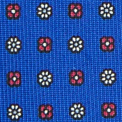 E.Marinella CRAVATTA SARTORIALE CLASSICA IN SETA BLUETTE Microfantasia fiore Clearance