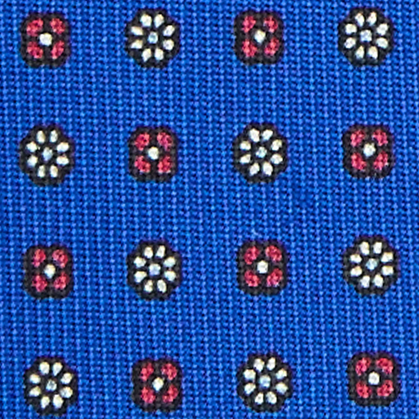E.Marinella CRAVATTA SARTORIALE CLASSICA IN SETA BLUETTE Microfantasia fiore Clearance