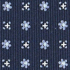 E.Marinella CRAVATTA SARTORIALE CLASSICA IN SETA BLU SCURO Microfantasia fiore Online