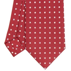 E.Marinella CRAVATTA SARTORIALE CLASSICA IN SETA BORDEAUX Microfantasia fiore Sale