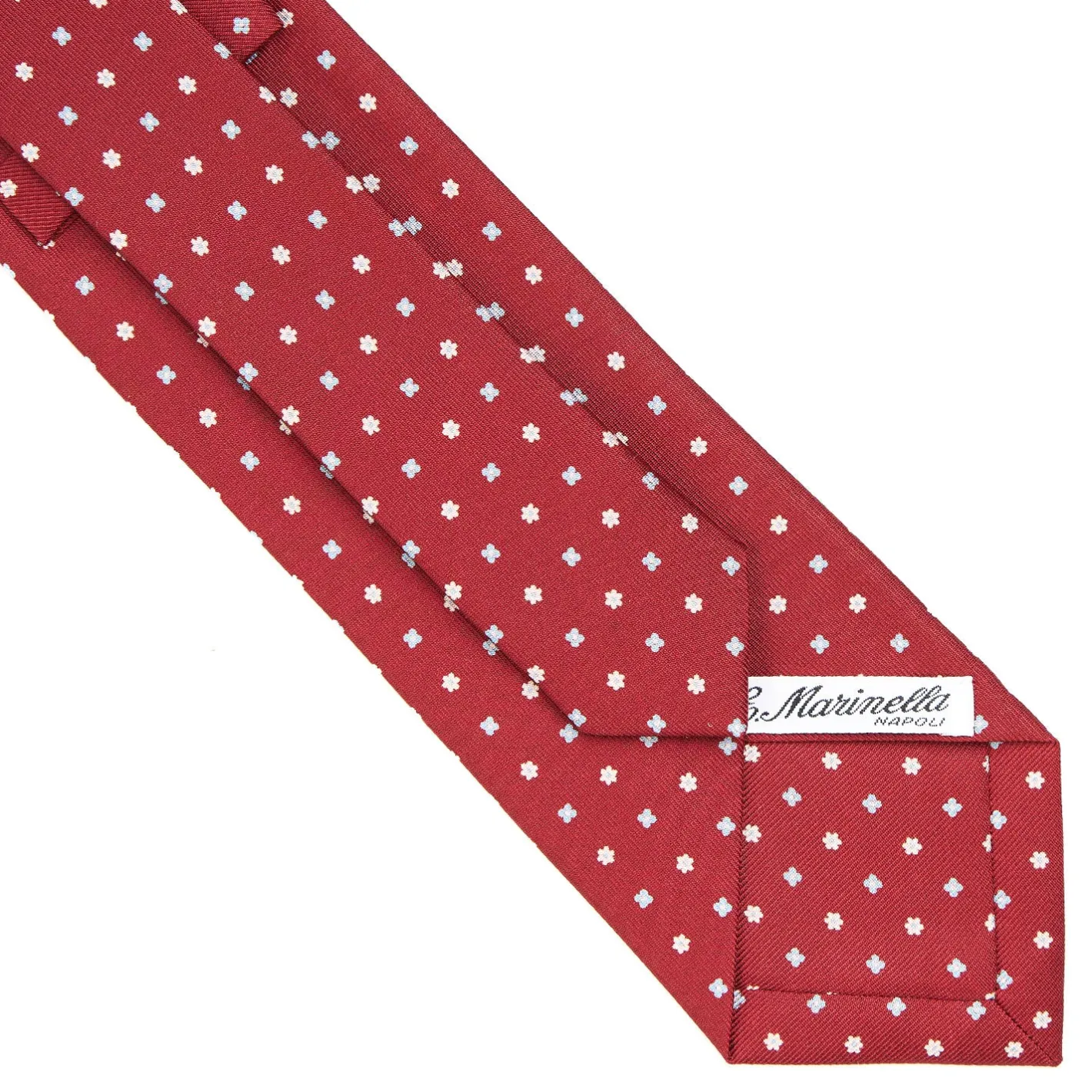 E.Marinella CRAVATTA SARTORIALE CLASSICA IN SETA BORDEAUX Microfantasia fiore Sale