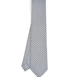 E.Marinella CRAVATTA SARTORIALE CLASSICA IN SETA BIANCA Microfantasia fiore Sale