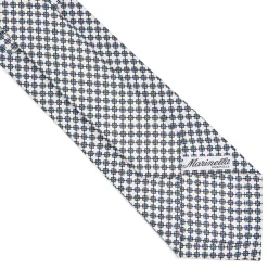 E.Marinella CRAVATTA SARTORIALE CLASSICA IN SETA BIANCA Microfantasia fiore Sale