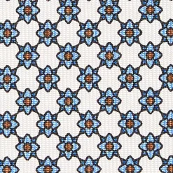 E.Marinella CRAVATTA SARTORIALE CLASSICA IN SETA BIANCA Microfantasia fiore Sale