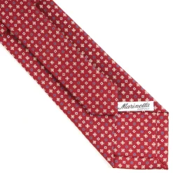 E.Marinella CRAVATTA SARTORIALE CLASSICA IN SETA BORDEAUX Microfantasia fiore